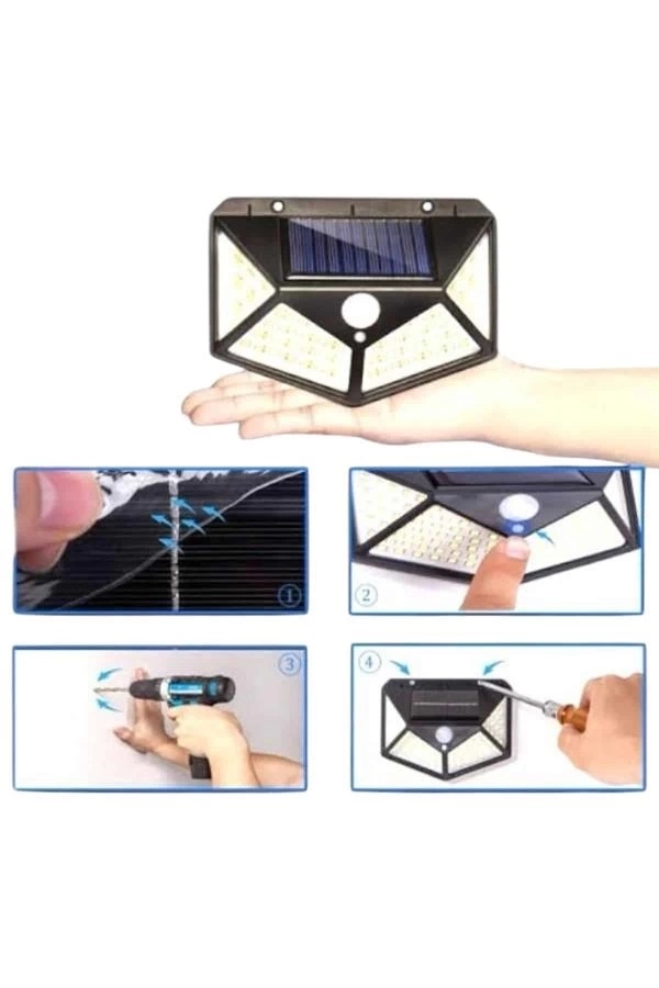 BUĞZ Bahçe Lambası Bahçe Aydınlatma Sensörlü Suya Dayanıklı 100 Led