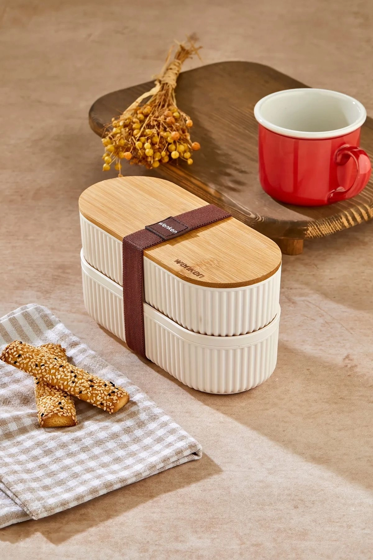 BUĞZ Bambu Kapaklı Lunch Box Kahvaltılık Saklama Kabı Large Bölmeli BUĞZ Bambu Kapaklı Lunch Box Kahvaltılık Saklama Kabı Large Bölmeli