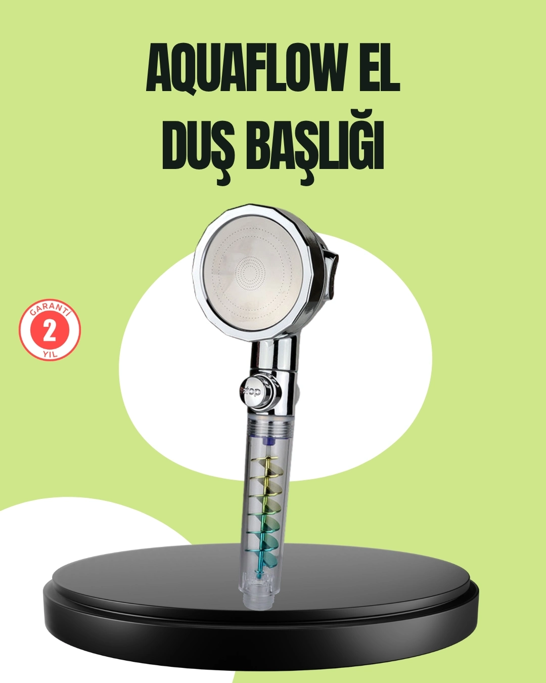 BUĞZ Basınçlı El Duşu Başlığı – Döner Pervaneli, Göz Kamaştıran Yağmur Etkisi