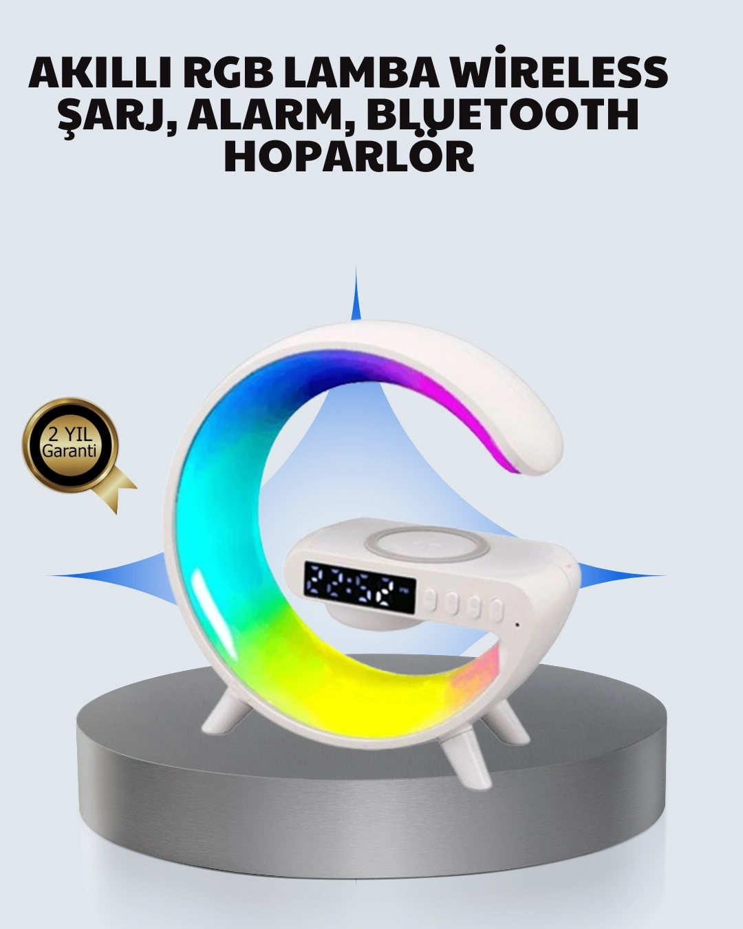 BUĞZ Başucu İçin Tasarlanmış Kablosuz Şarjlı Gece Lambası ve Bluetooth Ses Sistemi