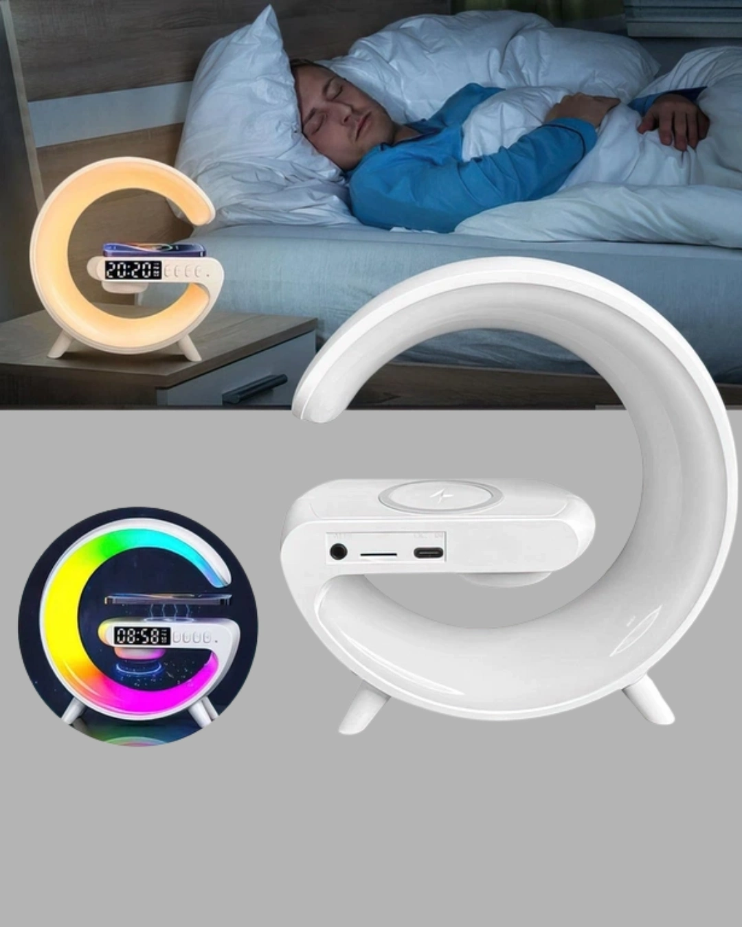 BUĞZ Başucu İçin Tasarlanmış Kablosuz Şarjlı Gece Lambası ve Bluetooth Ses Sistemi