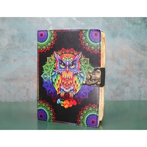 BUĞZ Baykuşlu Deri Defter Model 2