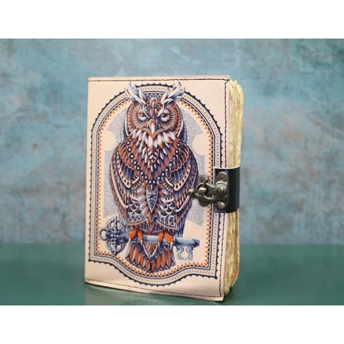 BUĞZ Baykuşlu Deri Defter Model 3