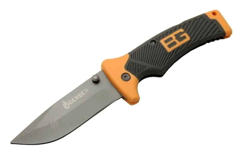 BUĞZ Bear Grylls 113 Turuncu Kamp Çakı 21cm - Manuel, Kemerlikli