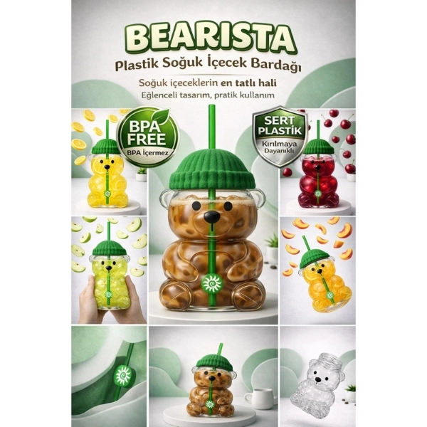 BUĞZ Bearista Plastik Soğuk İçecek Bardağı