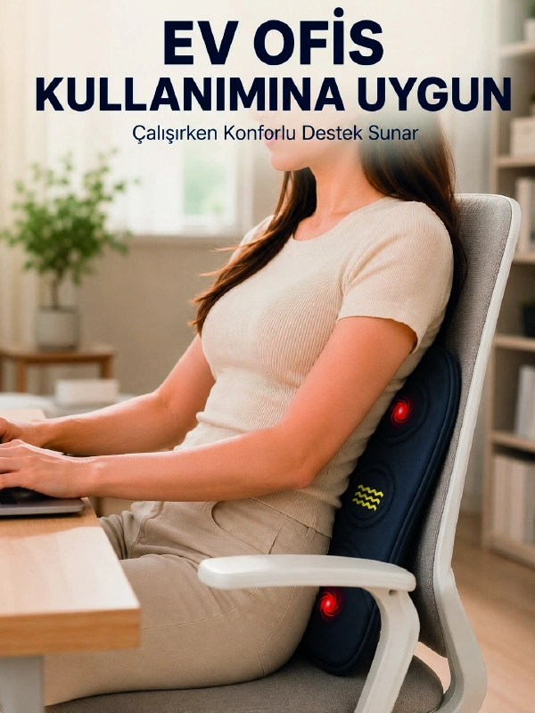 BUĞZ Bel Destek Minderi Isıtmalı Masaj Özellikli Günlük Kullanım