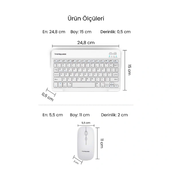 BUĞZ BEYAZ KABLOSUZ KLAVYE VE MOUSE SETİ