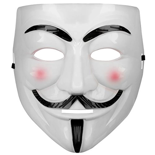 BUĞZ Beyaz Pembe Yanaklı V For Vendetta Maskesi