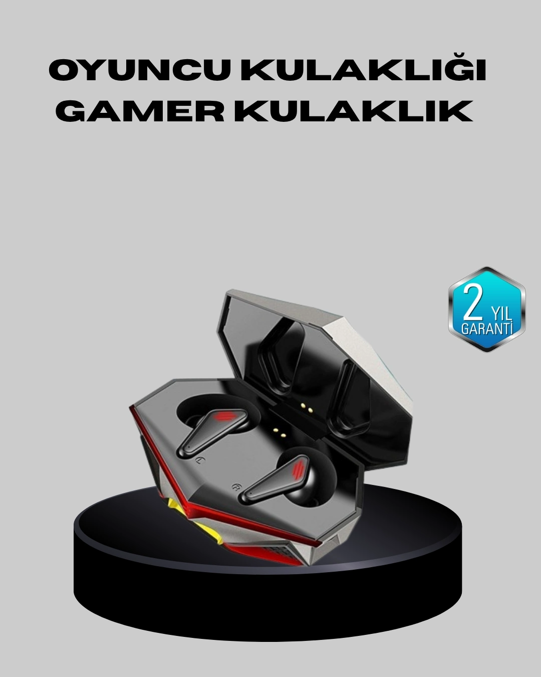 BUĞZ Bluetooth 5.0 Kablosuz Kulaklık LED Işıklı Silikonlu Tasarımlı