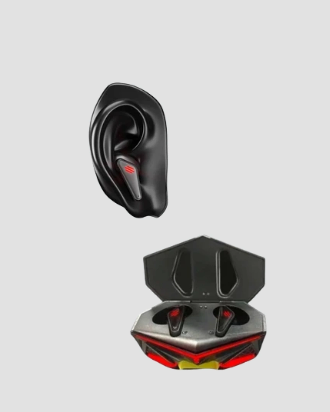 BUĞZ Bluetooth 5.0 Kablosuz Kulaklık LED Işıklı Silikonlu Tasarımlı