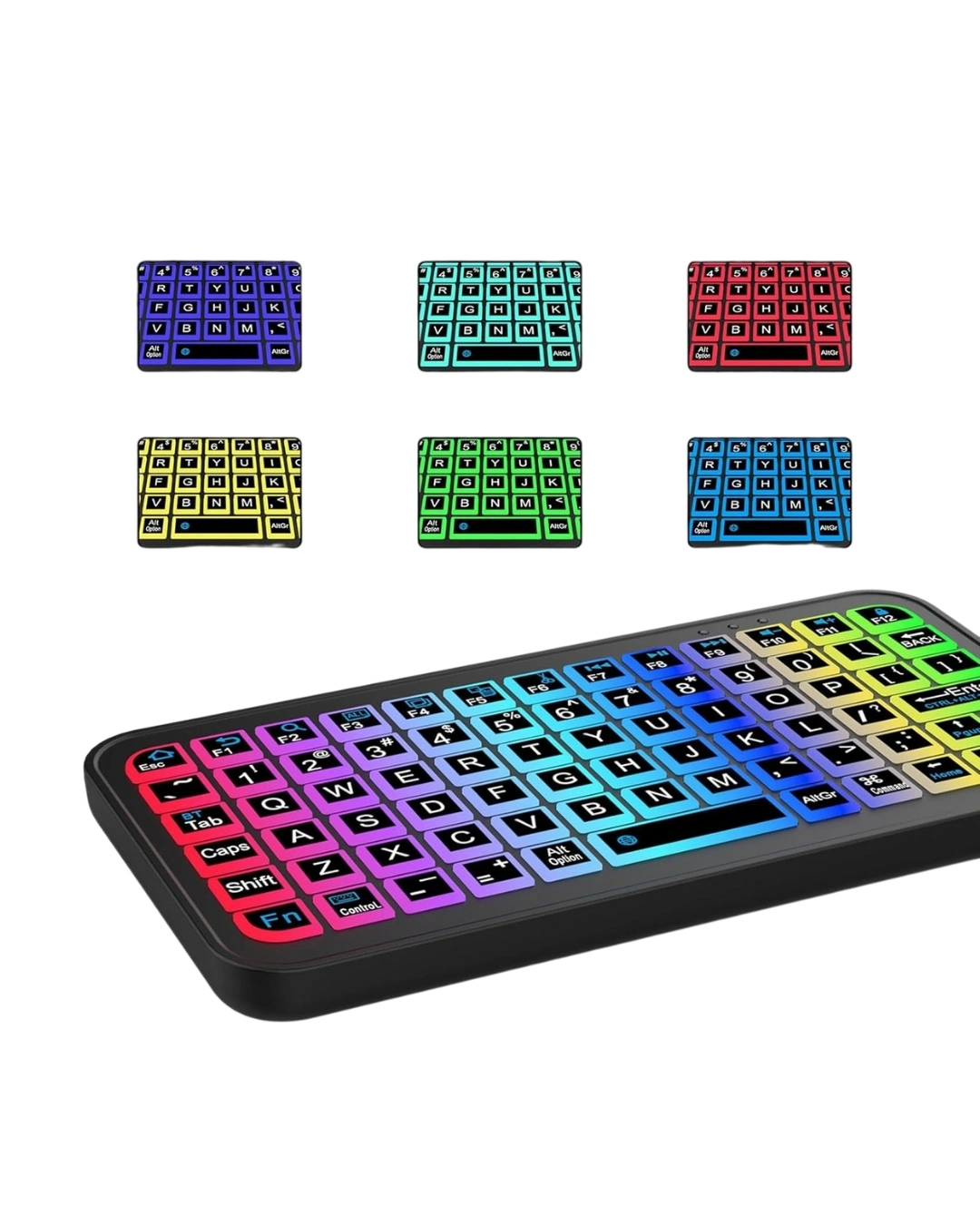 BUĞZ Bluetooth 5.2 Destekli Kablosuz Mini RGB Klavye Ultra İnce