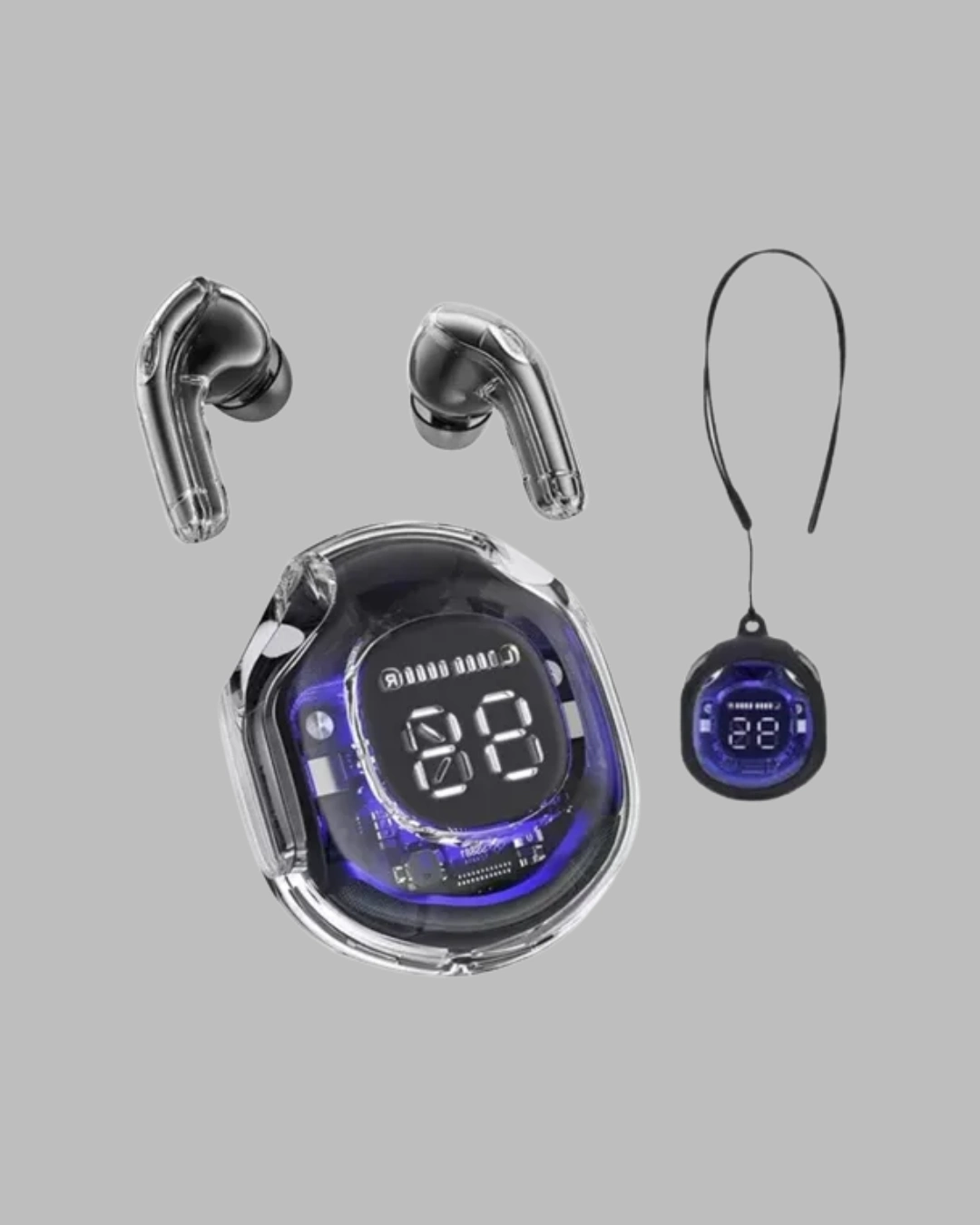 BUĞZ Bluetooth 5.3 Kablosuz Kulaklık 30mm Sürücü LED Ekranlı Mikrofonlu