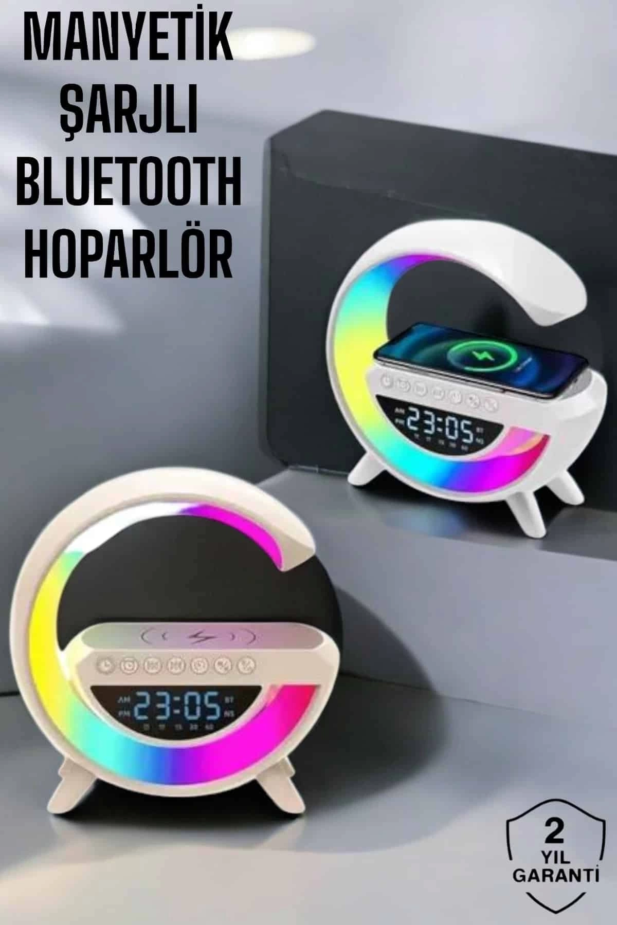 BUĞZ Bluetooth Hoparlör 15W Kablosuz Hızlı Şarj LED Gece Lambası