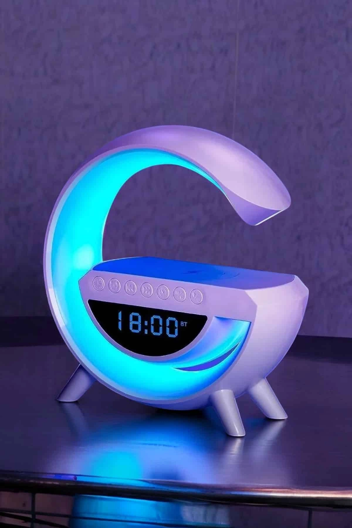 BUĞZ Bluetooth Hoparlör 15W Kablosuz Hızlı Şarj LED Gece Lambası