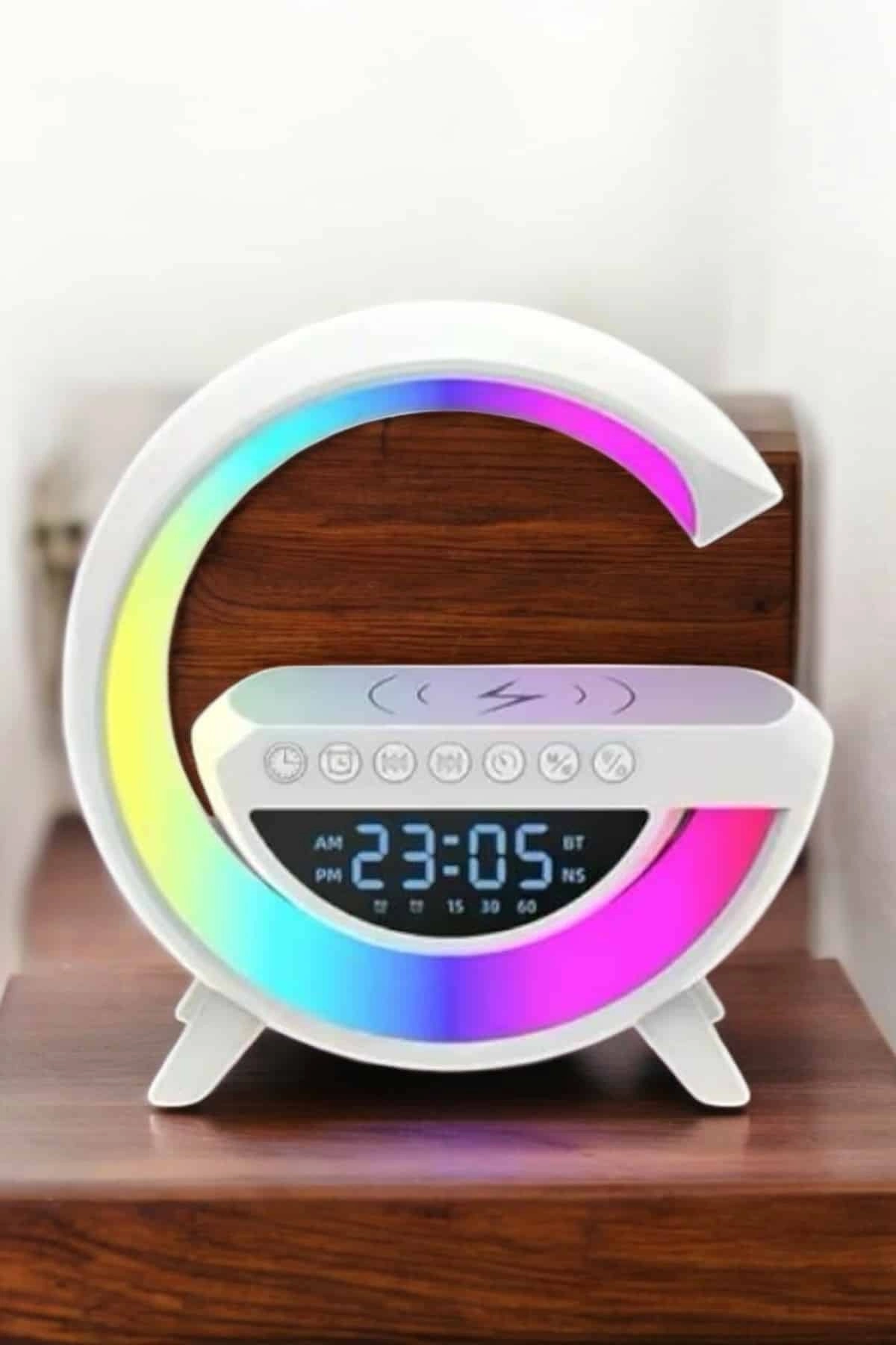 BUĞZ Bluetooth Hoparlör 15W Kablosuz Hızlı Şarj LED Gece Lambası