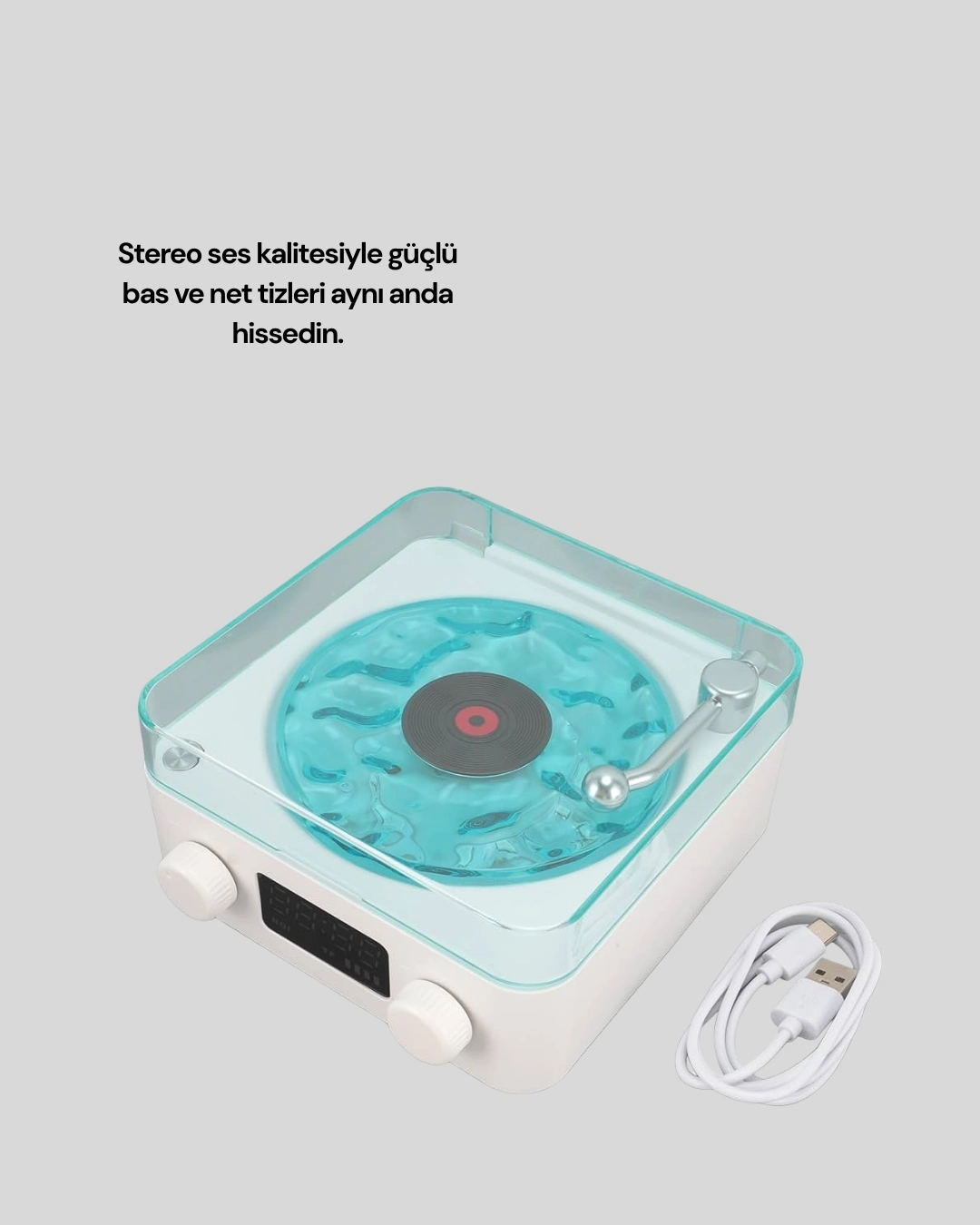BUĞZ Bluetooth Hoparlör – 3-ü-1 Saatli Gece Lambası ve Vintage Tasarım
