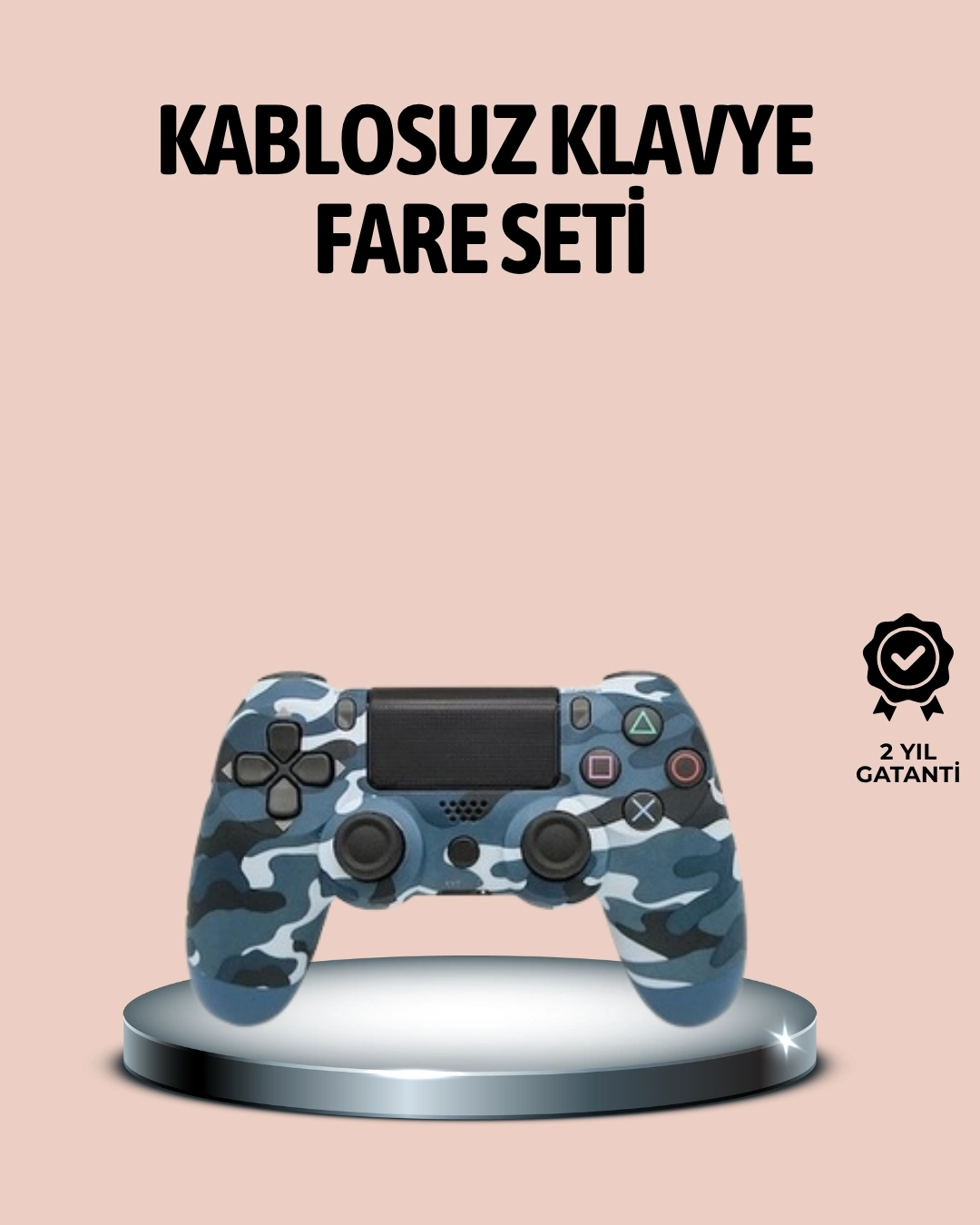 BUĞZ Bluetooth Kablosuz PS4 Gamepad Çift Motorlu Siyah Controller