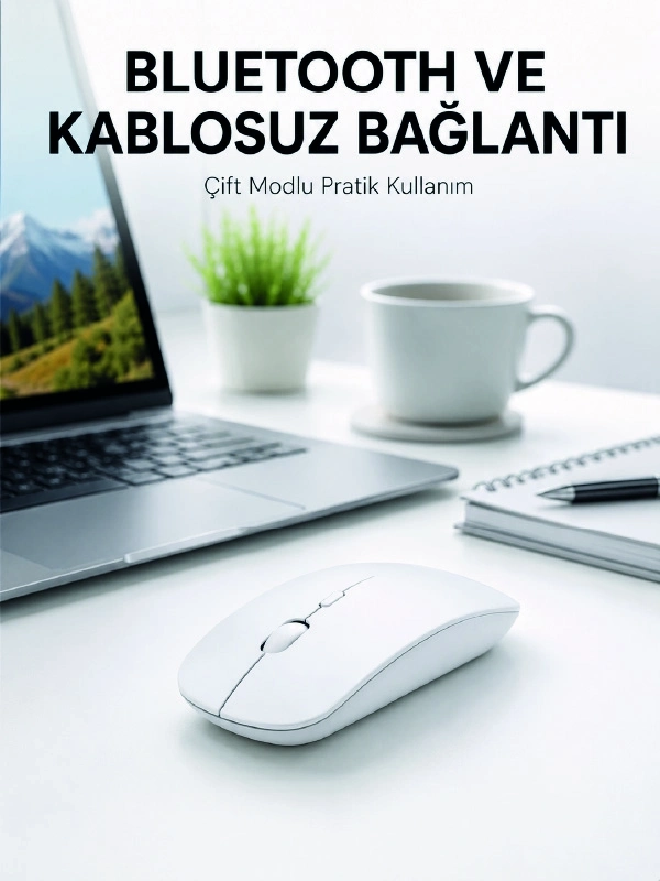 BUĞZ Bluetooth Kablosuz Wireless Mouse Şarjlı Sessiz Ergonomik 5000 DPI Fare