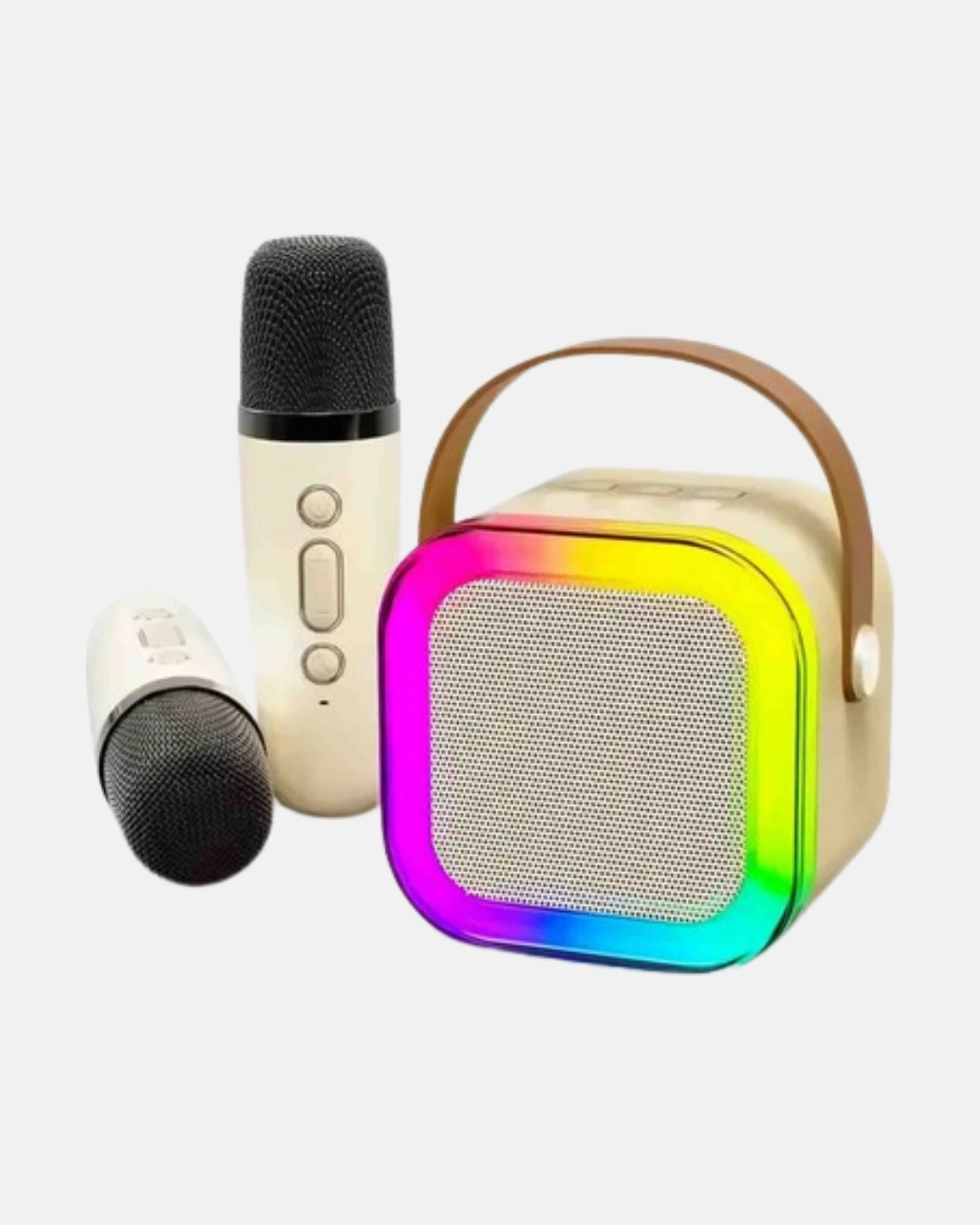 BUĞZ Bluetooth Karaoke Hoparlör Renkli LED Işıklı ve Type-C Şarjlı