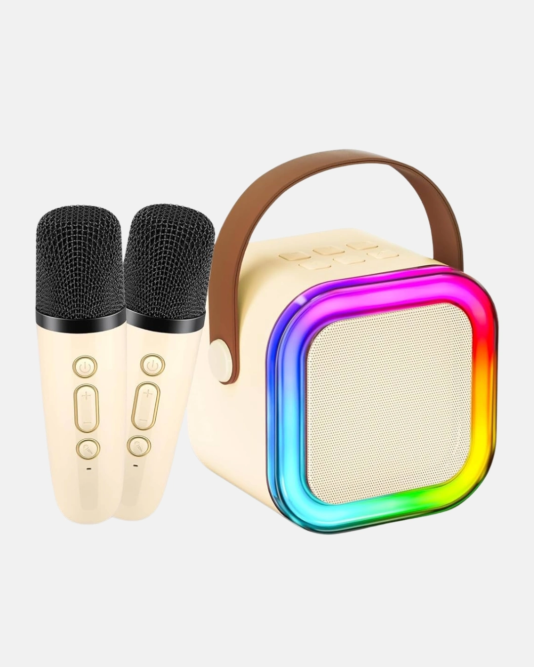 BUĞZ Bluetooth Karaoke Hoparlör Renkli LED Işıklı ve Type-C Şarjlı