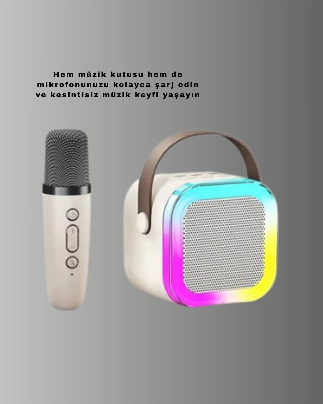BUĞZ Bluetooth Karaoke Mikrofon ve Hoparlör Seti Taşınabilir