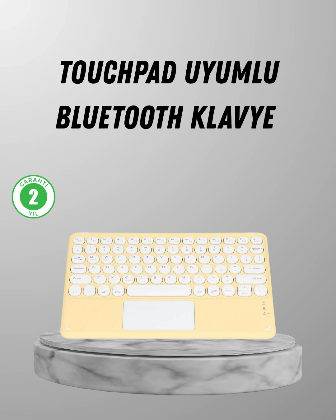 BUĞZ Bluetooth Klavye – Kablosuz, Sessiz Tuşlu, Android iOS Windows Uyumlu, Kompakt Taşınabilir Tasarım