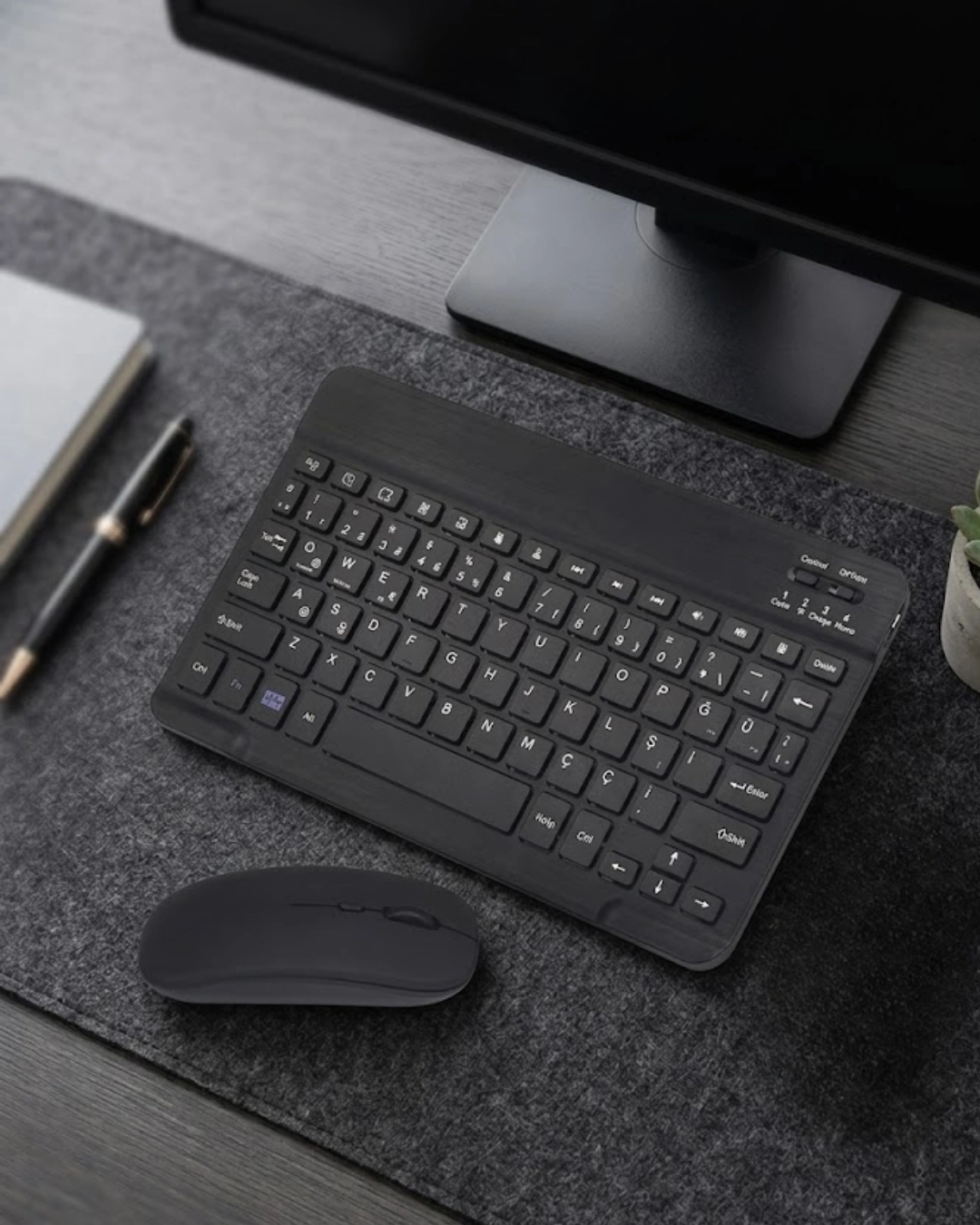 BUĞZ Bluetooth Klavye Mouse Seti Taşınabilir Wireless Bilgisayar Aksesuarı