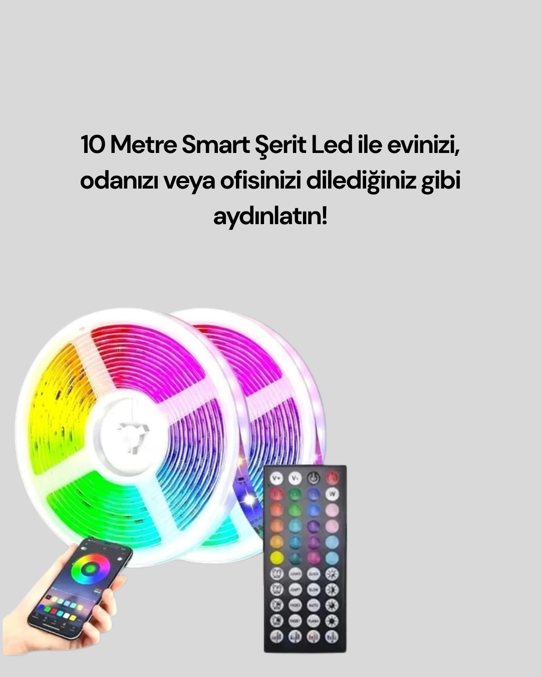 BUĞZ Bluetooth Kontrollü Smart Şerit Led 10M Sese Duyarlı RGB Aydınlatma BUĞZ Bluetooth Kontrollü Smart Şerit Led 10M Sese Duyarlı RGB Aydınlatma