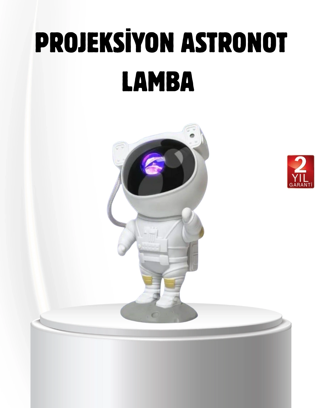 BUĞZ Bluetooth Müzikli Astronot Projeksiyon Lambası Yıldız ve Ay Efektli