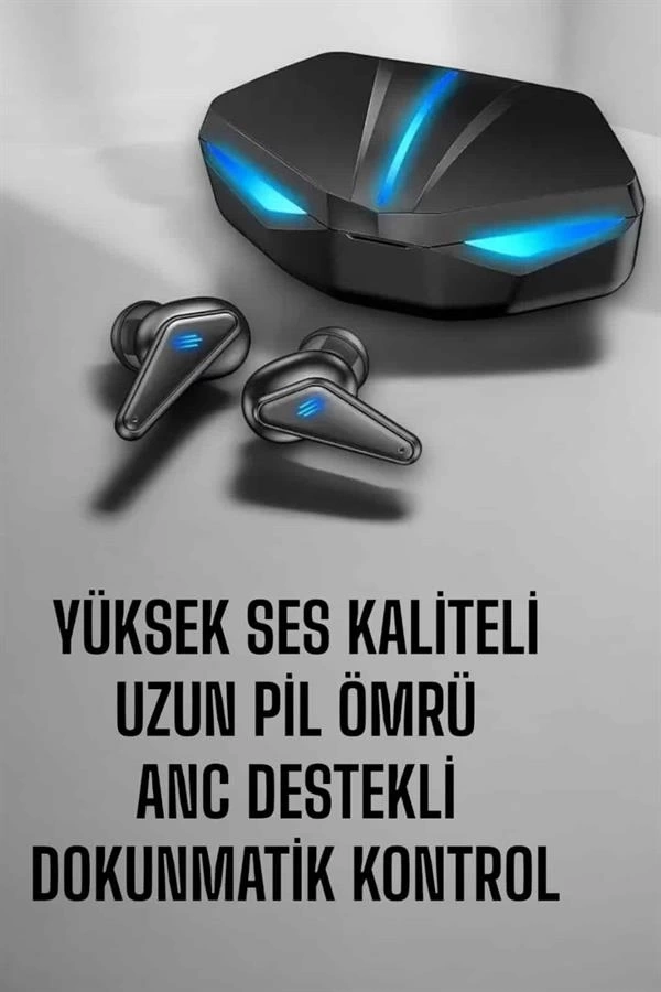 BUĞZ Bluetooth Oyuncu Kulaklığı Led Işıklı Kablosuz ANC Özelliği