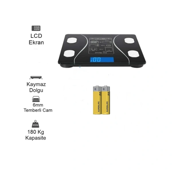 BUĞZ BLUETOOTH ÖZELLİKLİ AKILLI TARTI BUĞZ BLUETOOTH ÖZELLİKLİ AKILLI TARTI