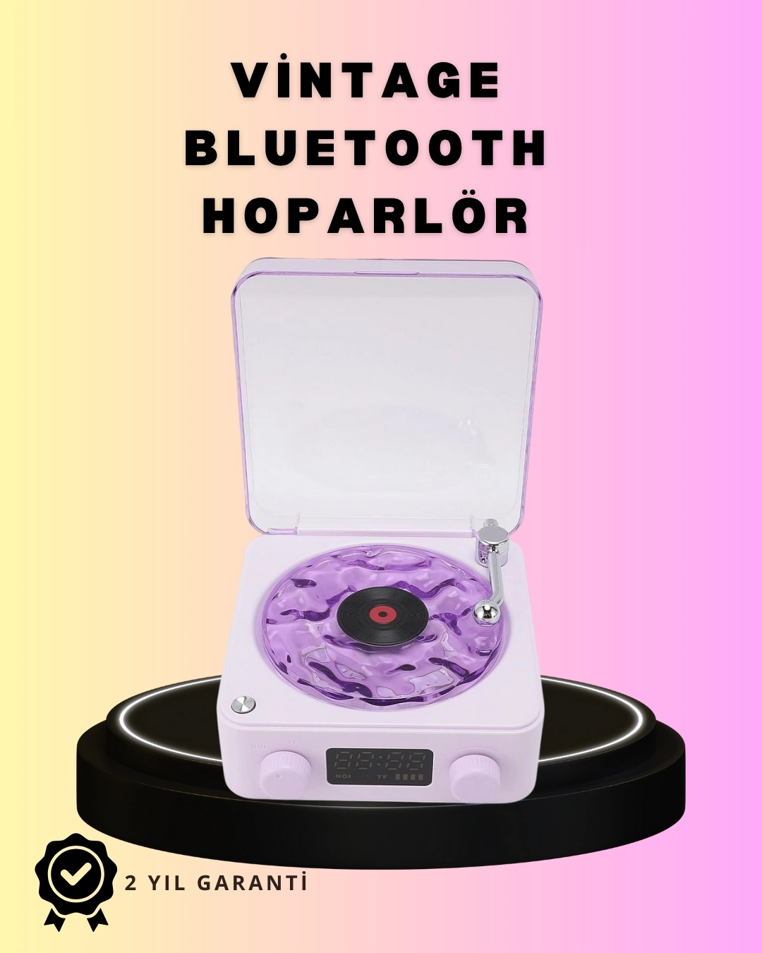 BUĞZ Bluetooth Retro Pikap Hoparlör – Projektörlü Gece Lambası