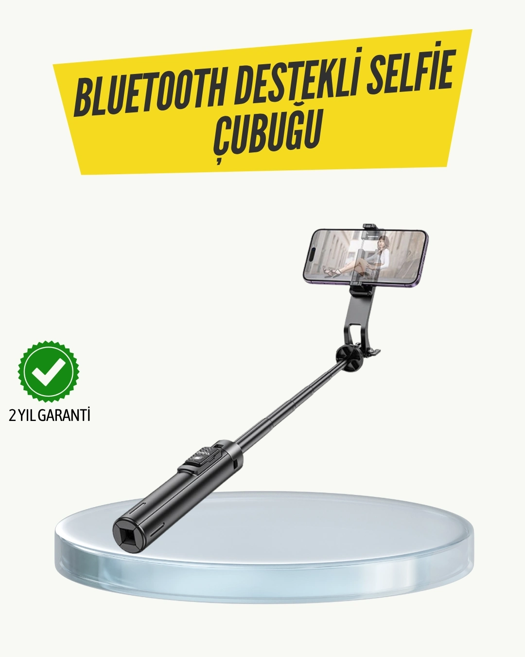 BUĞZ Bluetooth Selfie Çubuğu –  Katlanabilir, Uzaktan Kumandalı