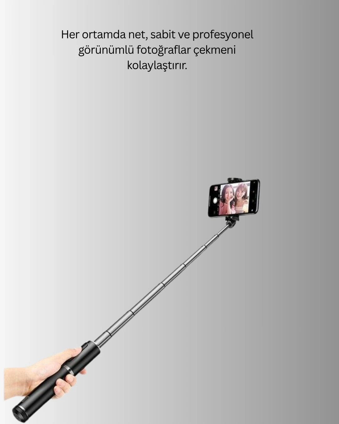 BUĞZ Bluetooth Selfie Çubuğu –  Katlanabilir, Uzaktan Kumandalı
