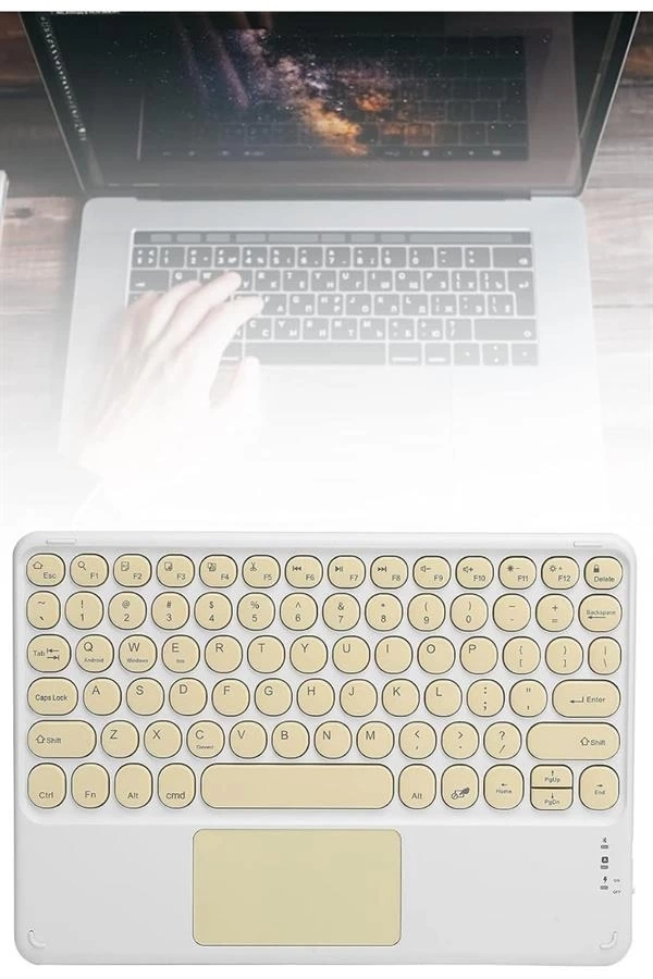BUĞZ Bluetooth Touchpad Klavye 10.9 inch Kablosuz Wifi Q Klavye Slim