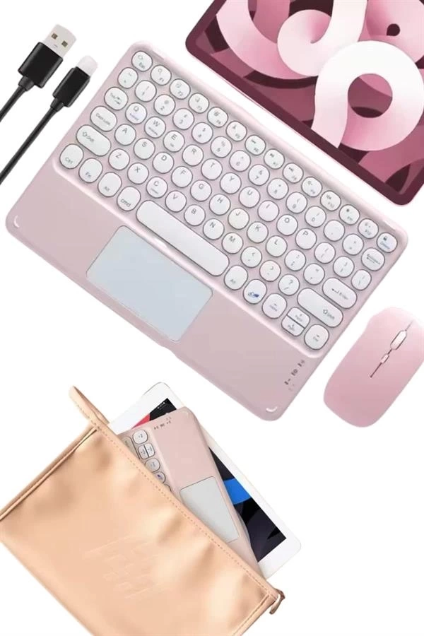 BUĞZ Bluetooth Touchpad Klavye Ultra İnce Taşınabilir Q Klavye
