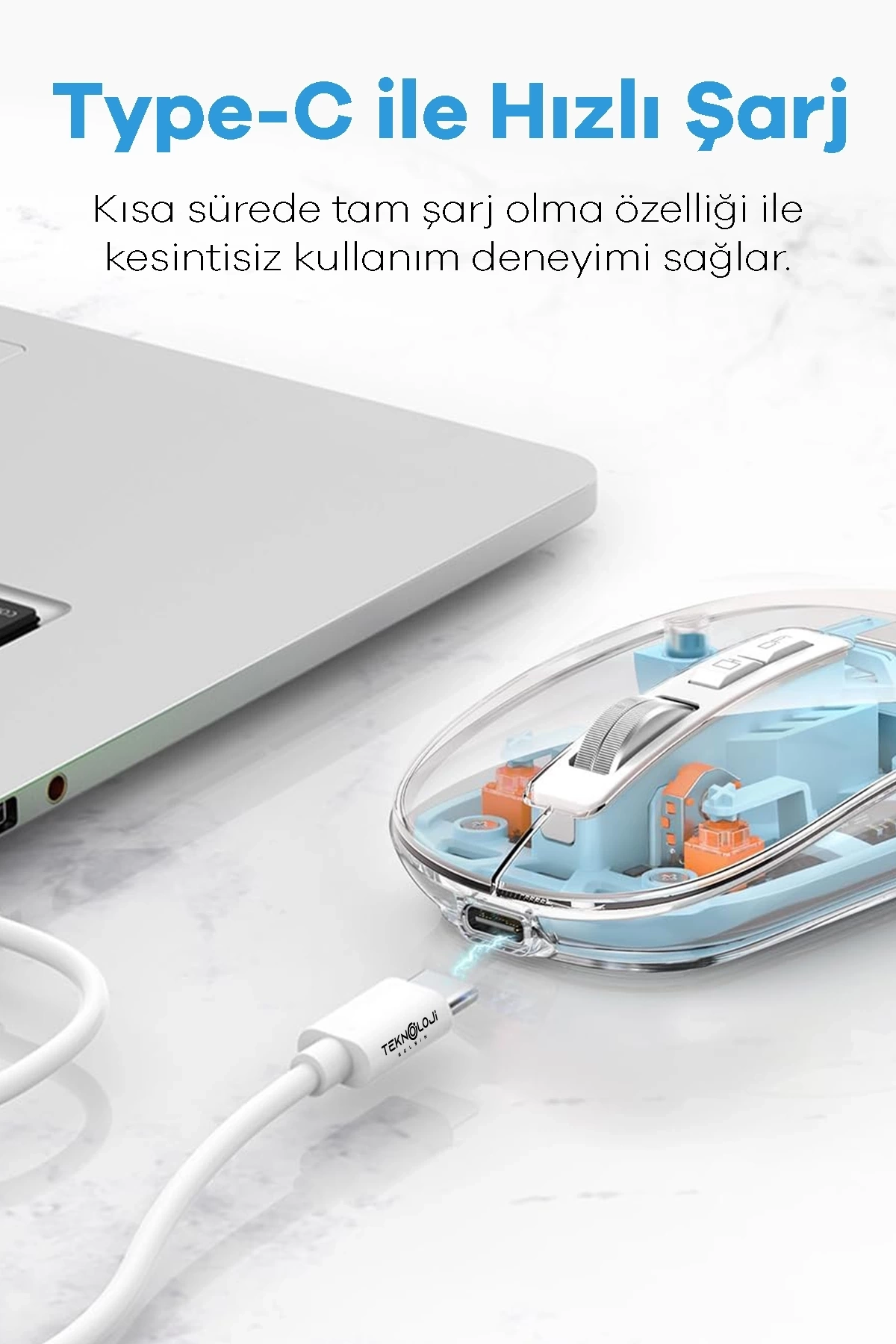 BUĞZ Bluetooth USB Çift Modlu Sessiz Mouse, Şeffaf Mıknatıslı Kapaklı, Type-C Şarjlı, DPI Ayarlı, Kablosuz 10m Çekim Mesafeli, Masaüstü Kısayol Tuşlu, Taşınabilir Şarjlı Mouse Siyah