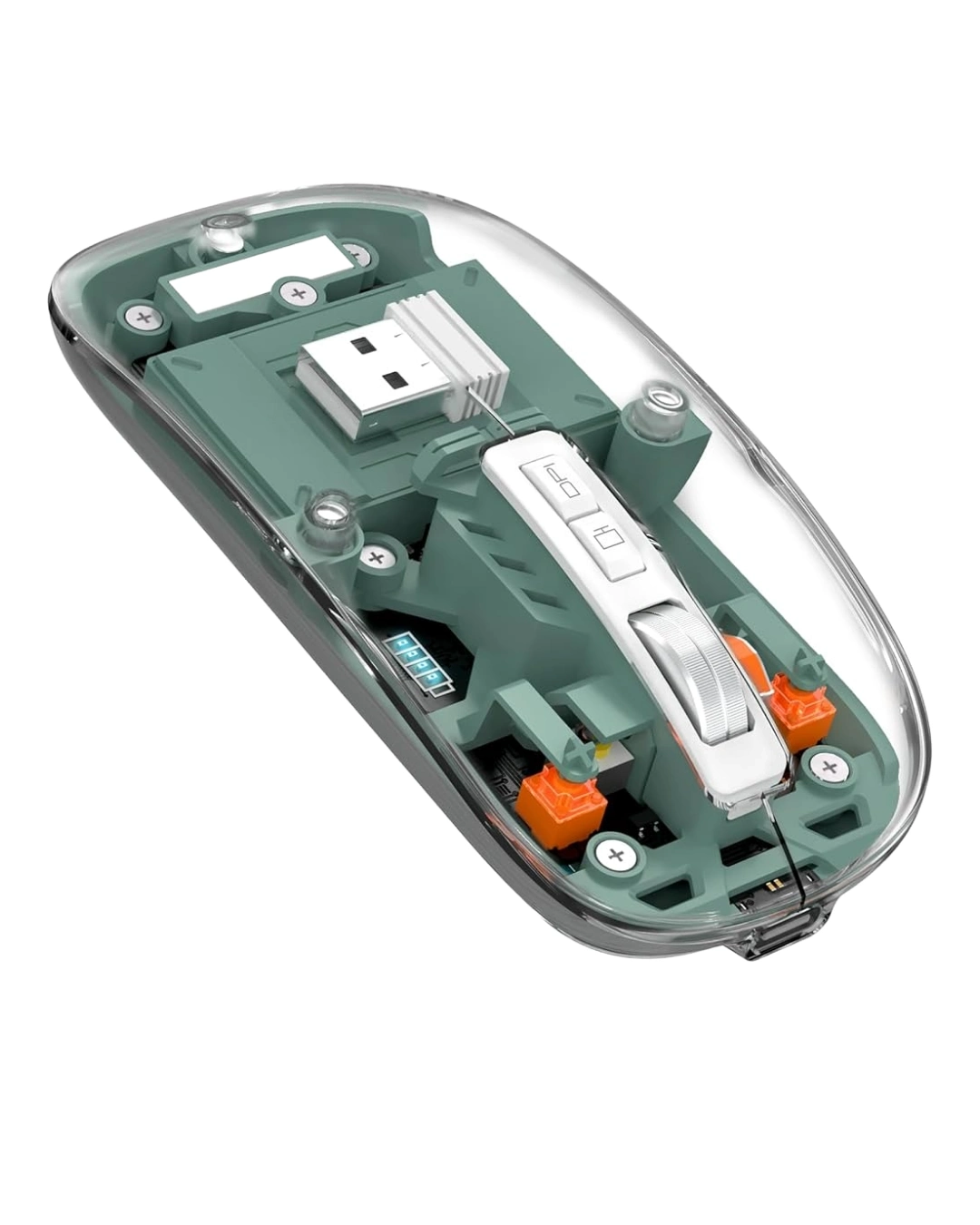 BUĞZ Bluetooth ve 2.4G USB Destekli Pilli Kablosuz Şeffaf Mouse
