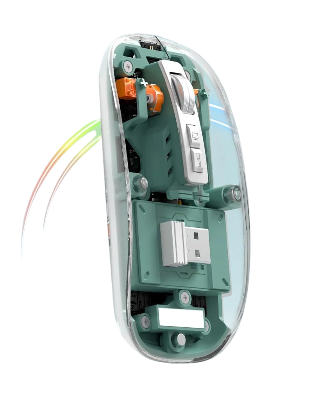 BUĞZ Bluetooth ve 2.4G USB Destekli Pilli Kablosuz Şeffaf Mouse