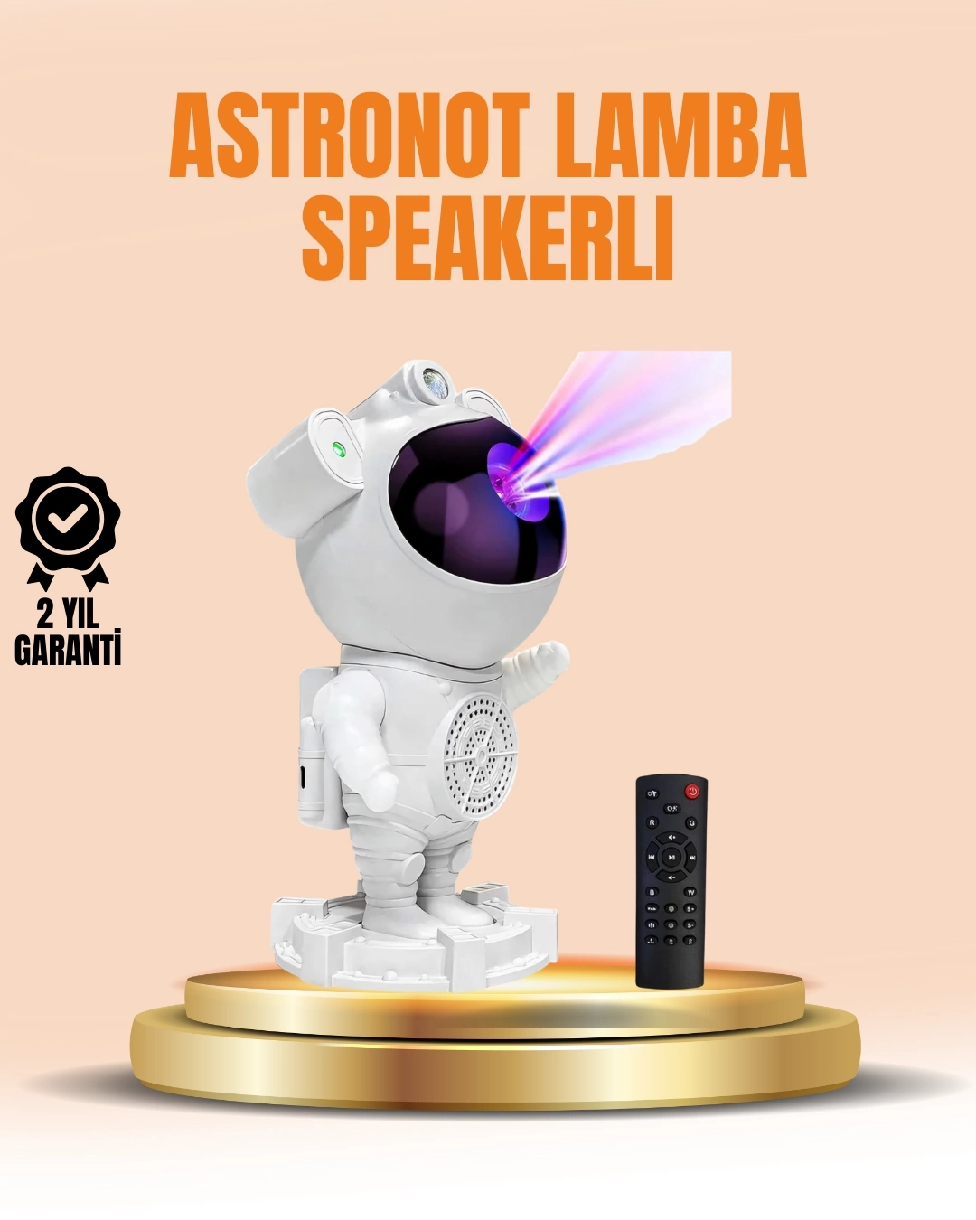 BUĞZ Bluetooth ve Dahili Ses Özellikli Astronot Projeksiyon Lambası