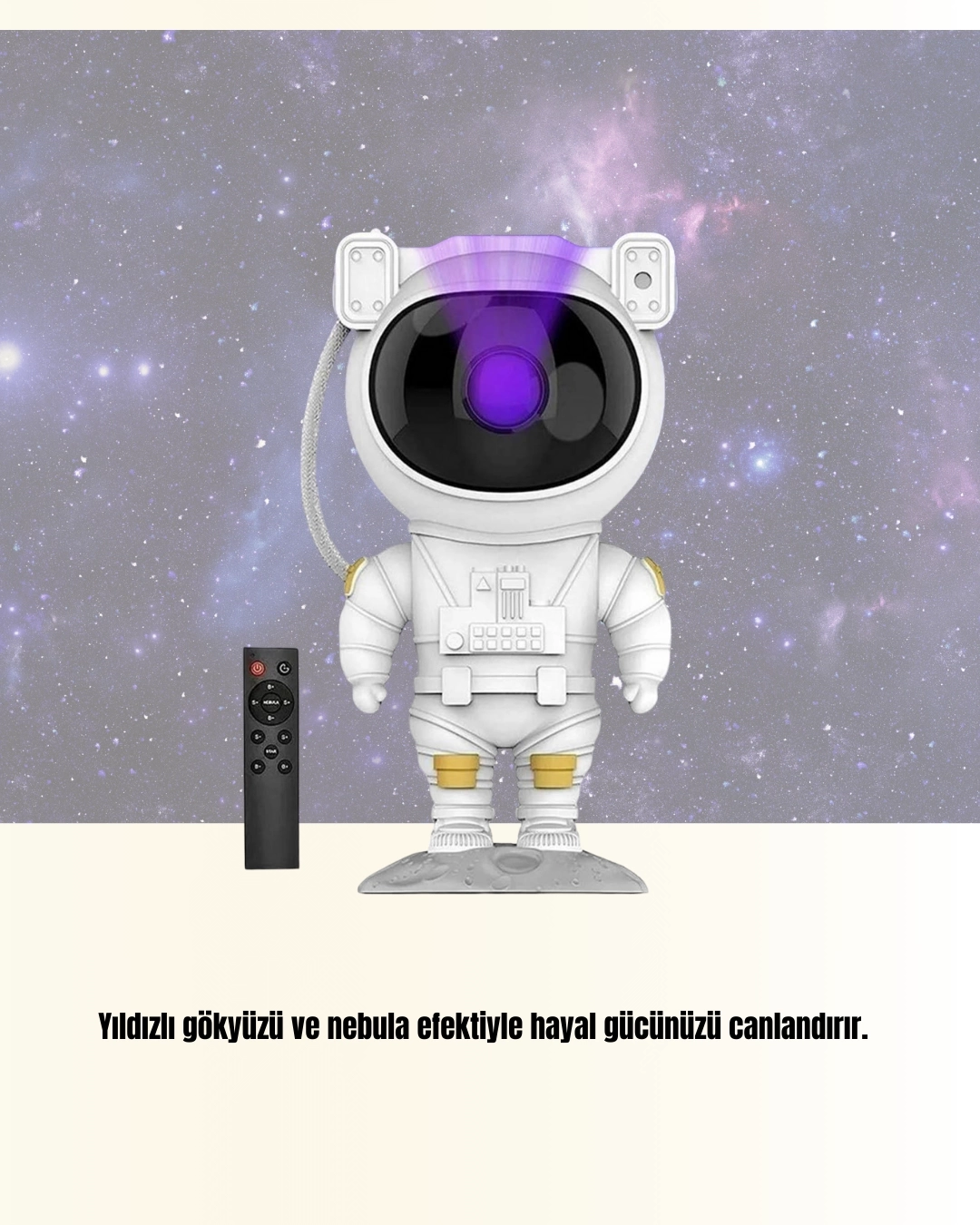 BUĞZ Bluetooth ve Dahili Ses Özellikli Astronot Projeksiyon Lambası BUĞZ Bluetooth ve Dahili Ses Özellikli Astronot Projeksiyon Lambası