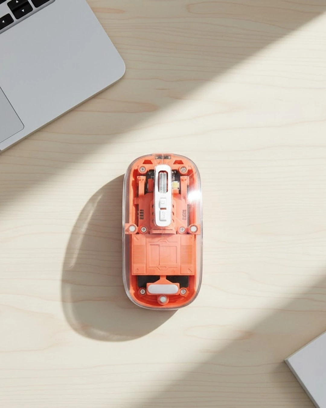 BUĞZ Bluetooth ve USB Destekli Kablosuz Şeffaf Mouse Sessiz Kullanım