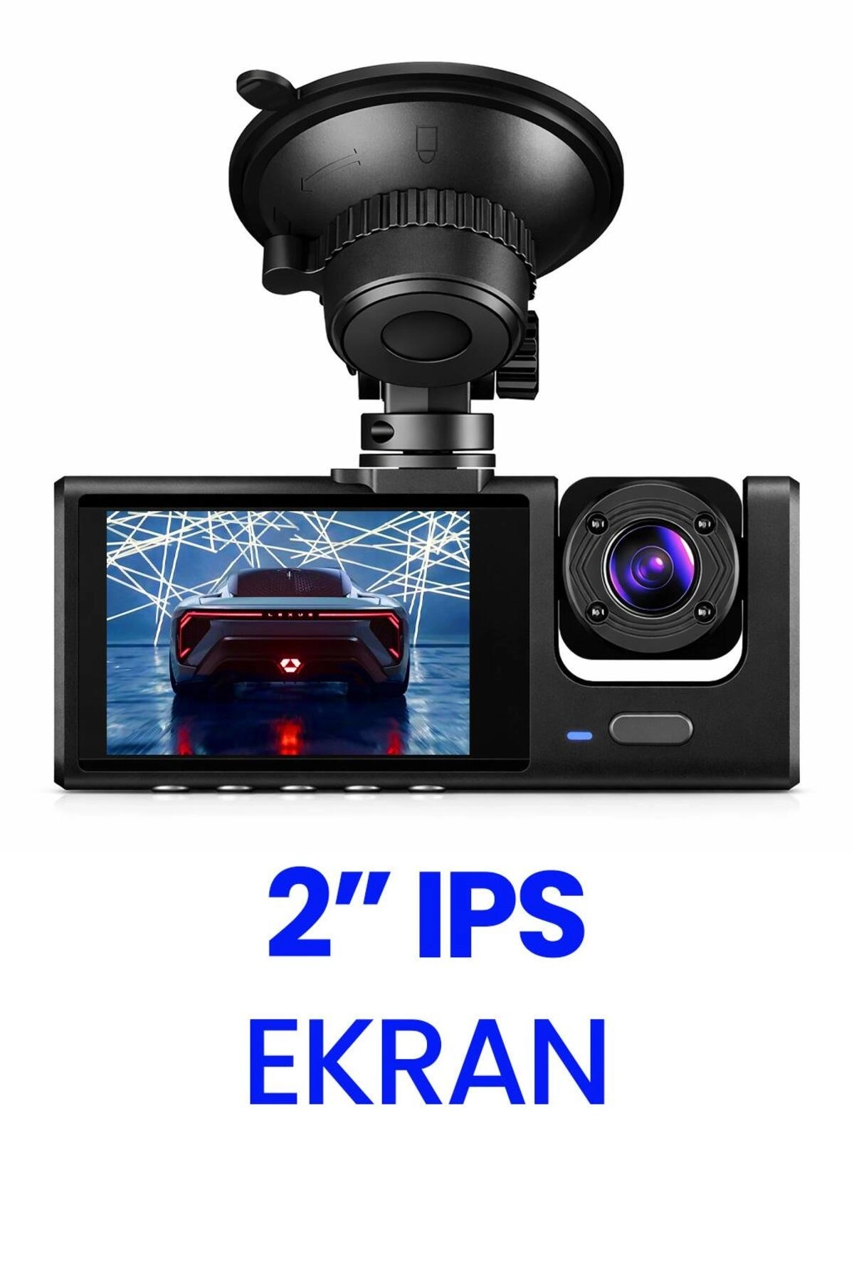 BUĞZ C309 Tipi 3 Kameralı LCD Ekran Araç Kamerası Hareket Sensörlü Gece Görüşlü G Sensörlü