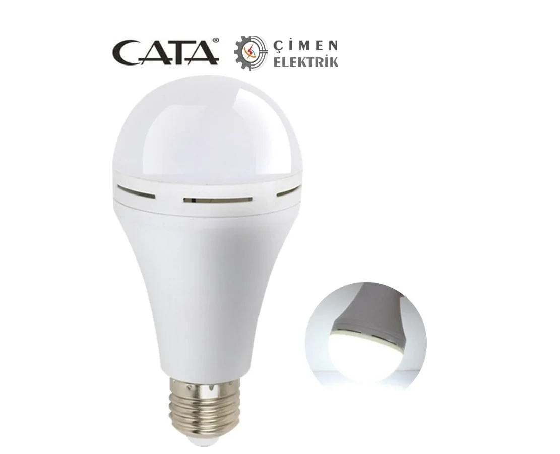 BUĞZ CATA CT 4229 9W Şarjlı Led Ampul 6400K Beyaz Işık