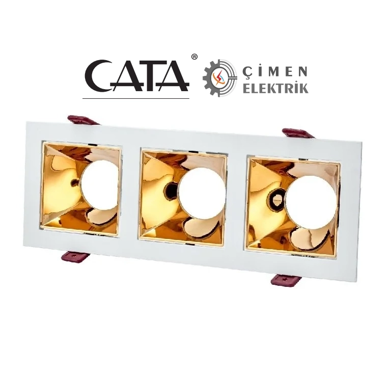 BUĞZ CATA CT 5088 3 Lü Beyaz Rose Spot Kasası