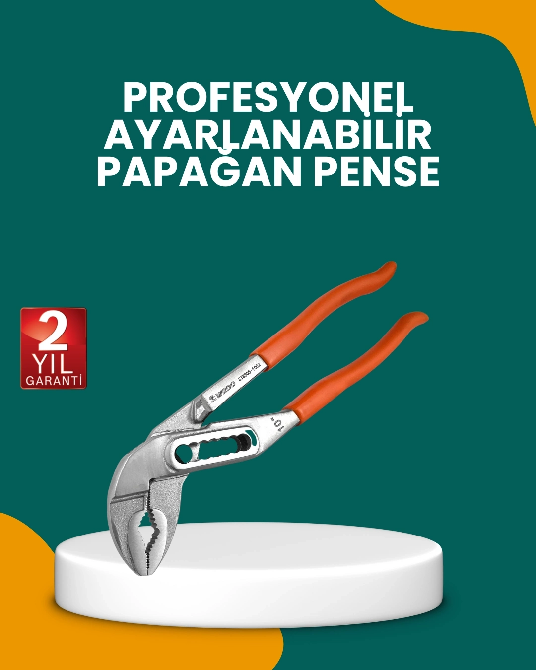 BUĞZ Çelik Alaşımlı Ayarlı Papağan Pense Yalıtımlı Sap