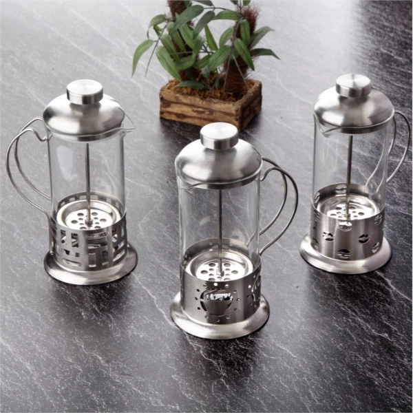 BUĞZ Çelik Kulplu Cam French Press - 350 ml