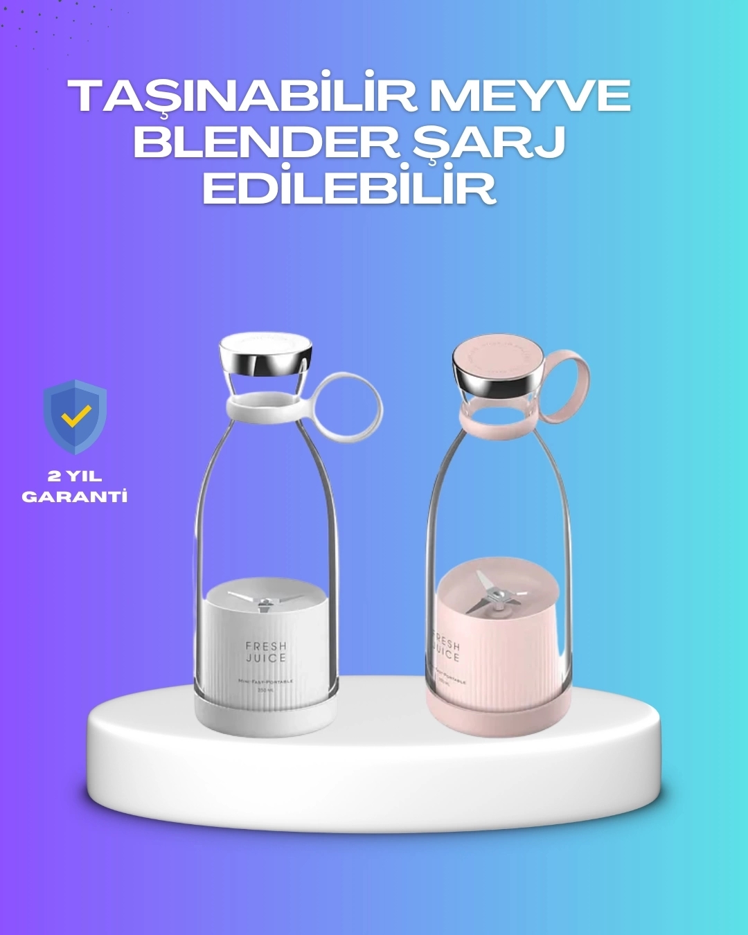 BUĞZ Çevre Dostu Cam Gövdeli Kablosuz Smoothie Blender