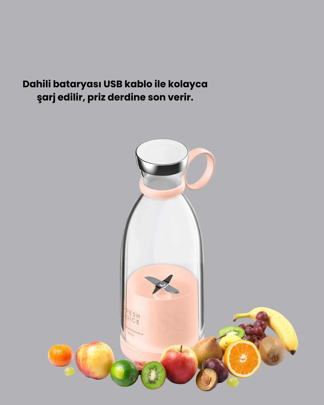 BUĞZ Çevre Dostu Cam Gövdeli Kablosuz Smoothie Blender