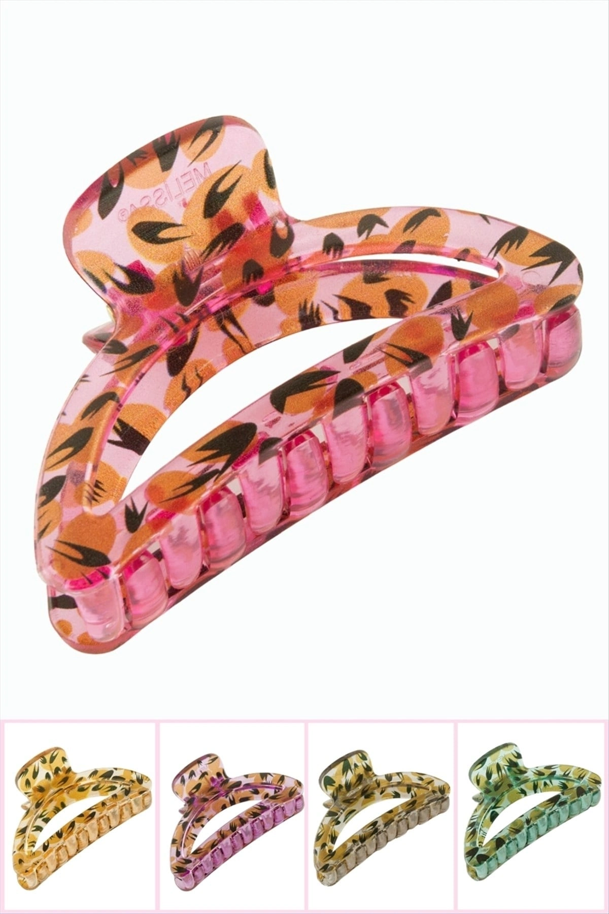 BUĞZ Çiçek Desenli Oval Mandal Toka 8 cm